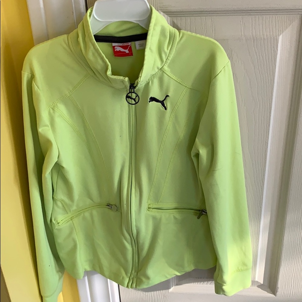 Puma girls size medium lime green jacket